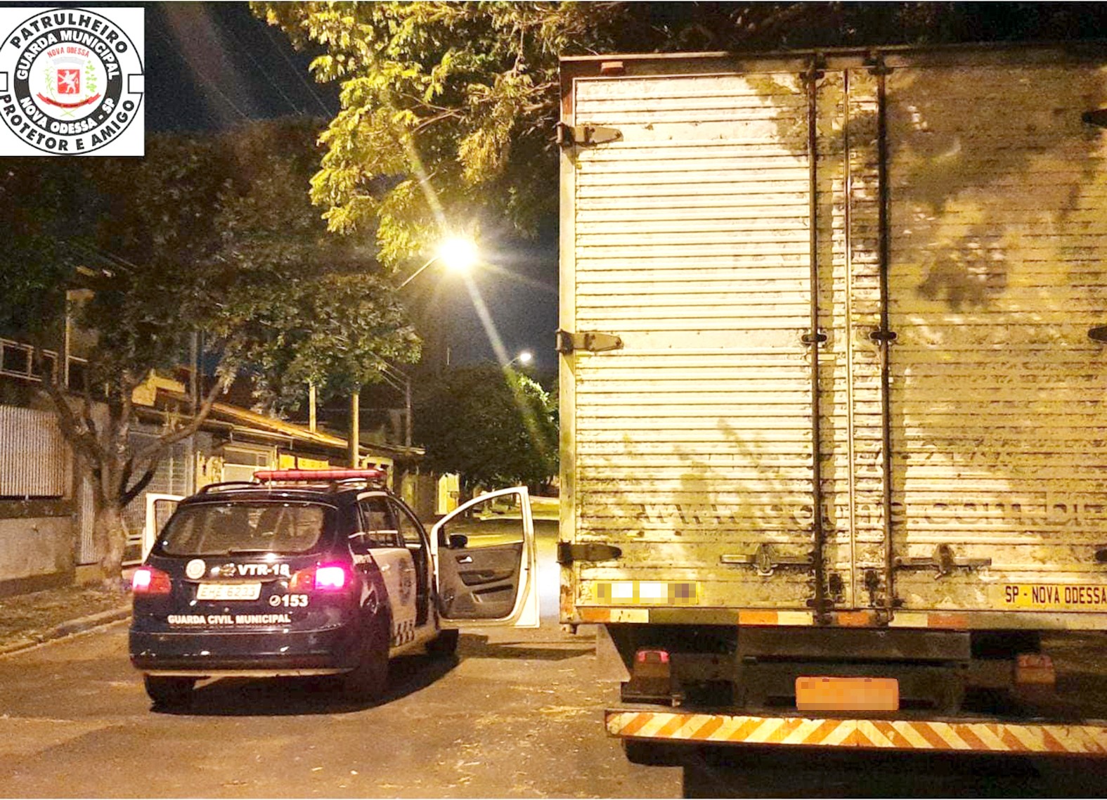 GCM de Nova Odessa prende suspeito de furto e recupera caminhão arrombado
