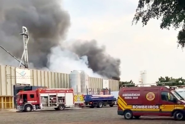 Incêndio atinge fábrica de óleo em Paulínia