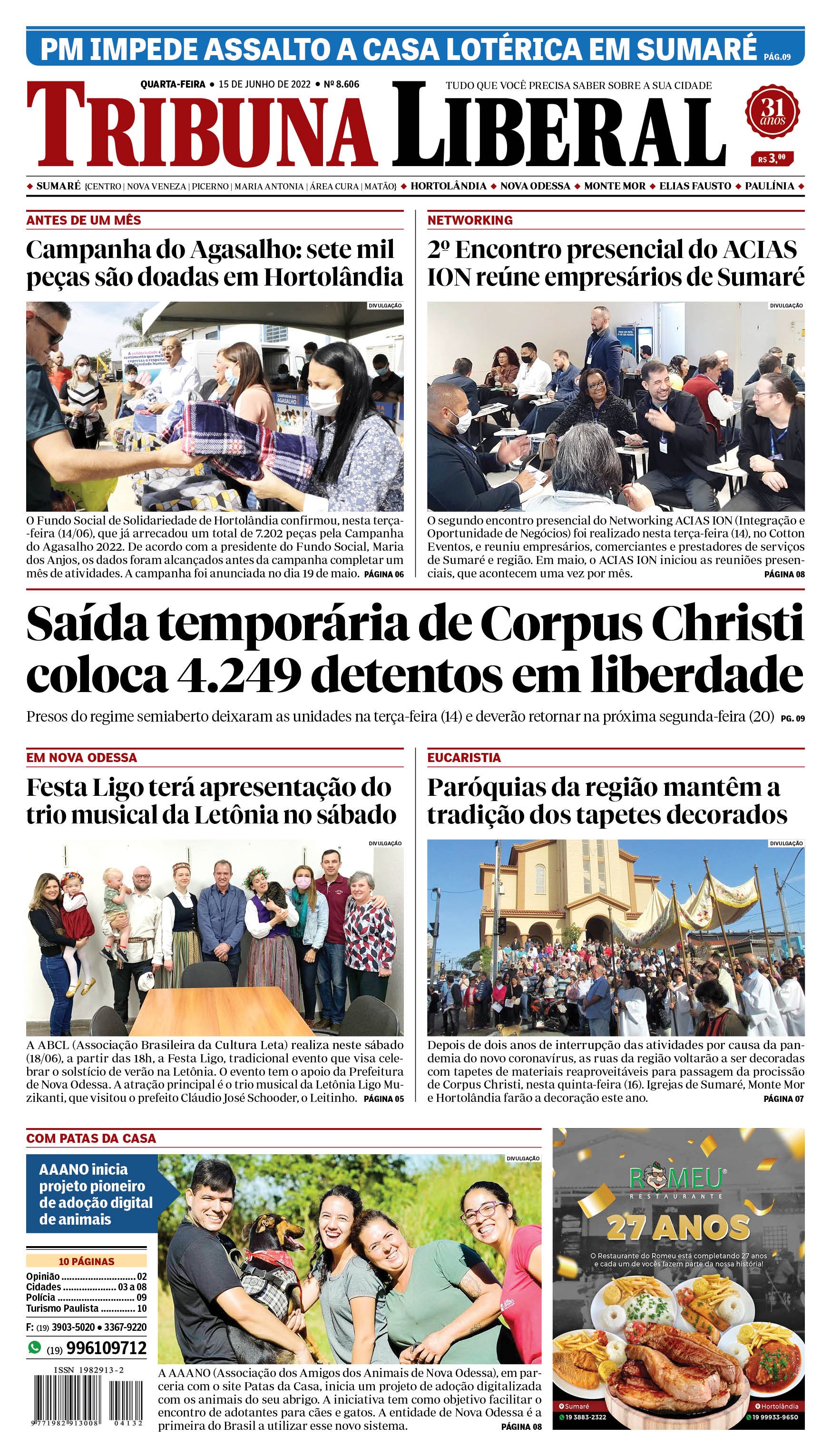 Edição de quarta-feira - 15-06-2022