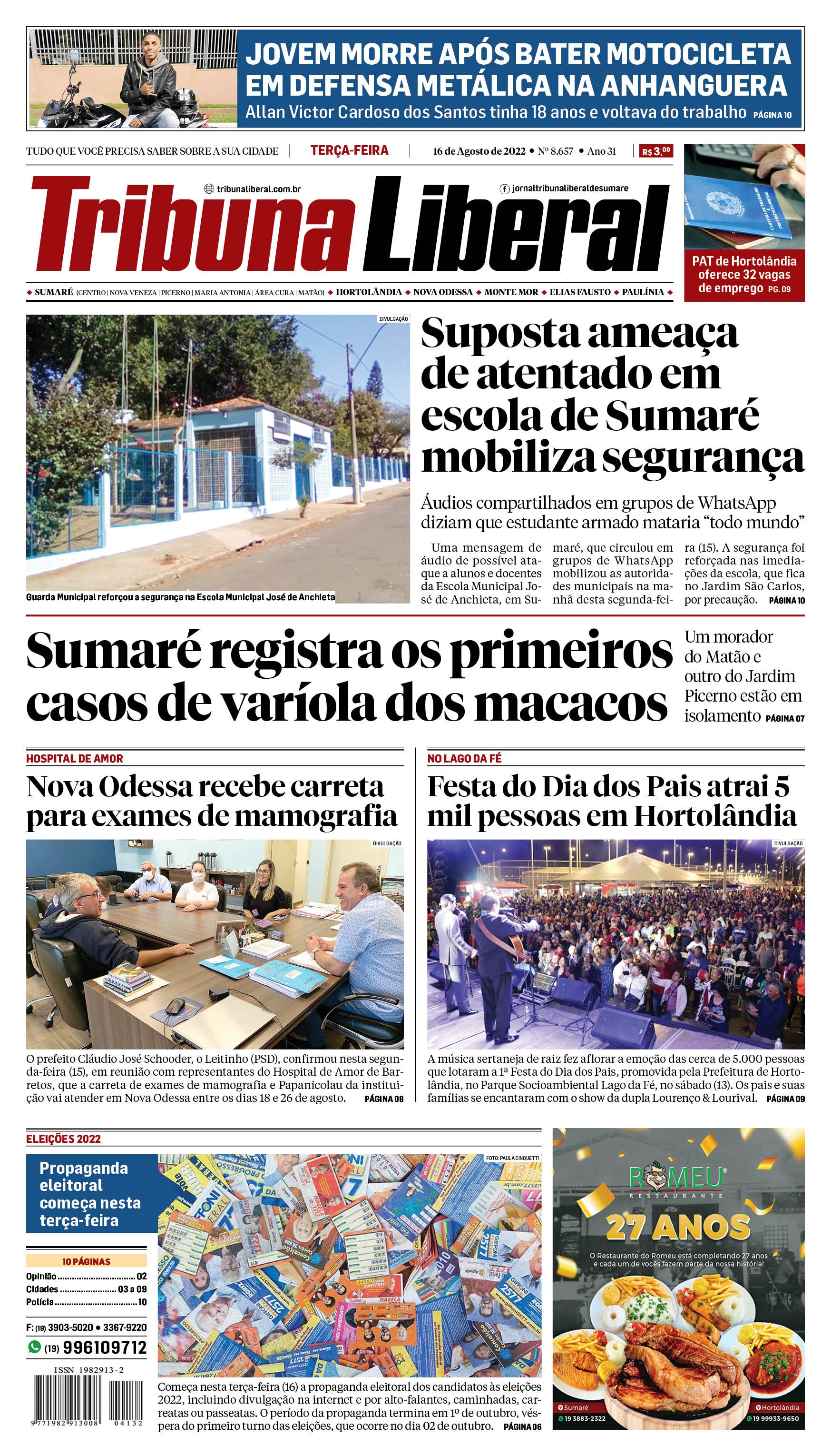 Edição de Terça-Feira - 16-08-2022