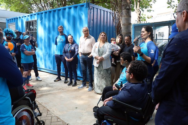 Contêiner marca nova fase do Instituto Pernas Voluntárias em Hortolândia