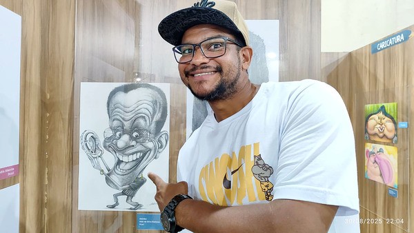 Artista de Nova Odessa tem caricatura exposta no Salão Internacional de Humor