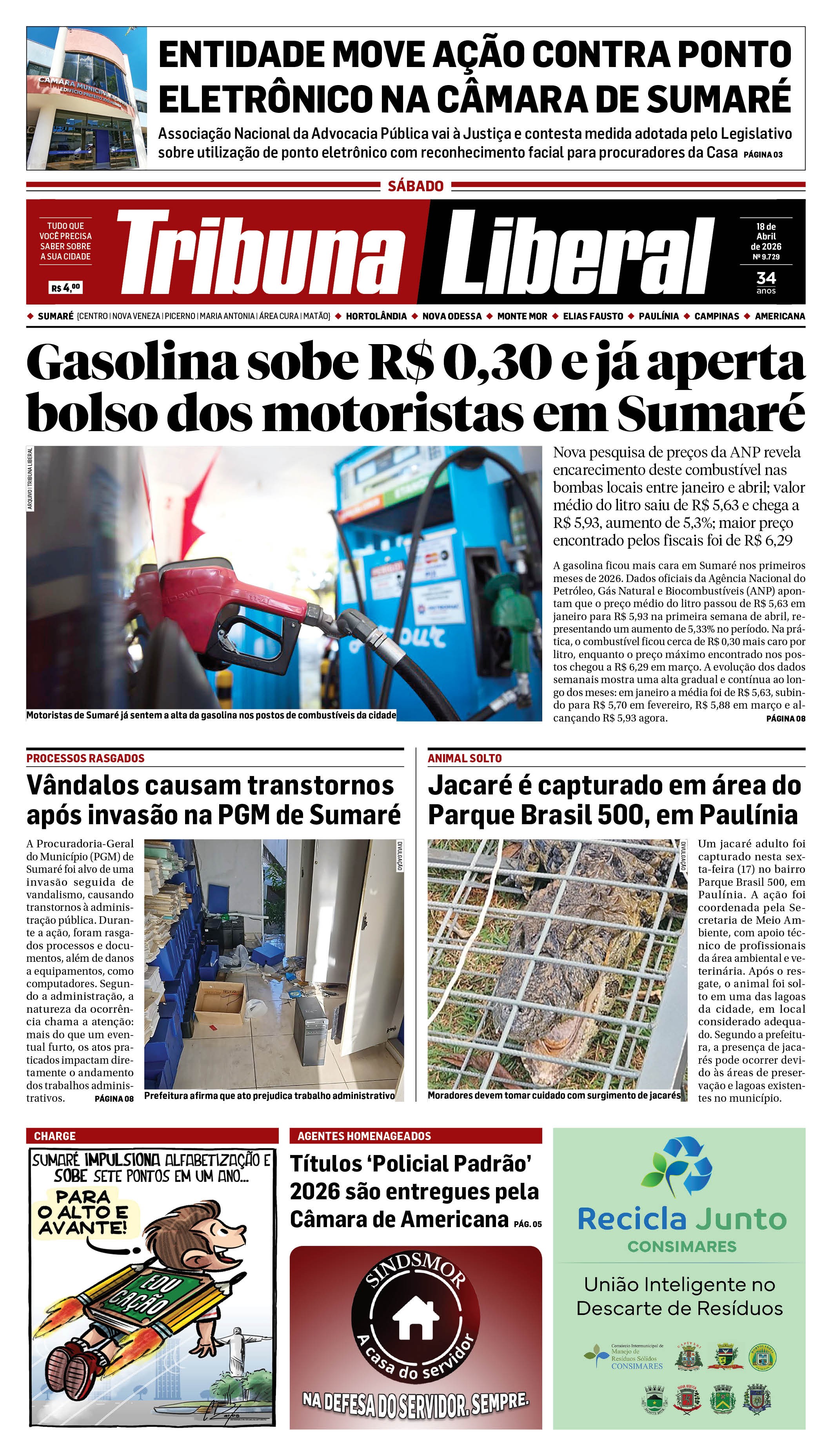 Edição de Sábado - 18-04-2026